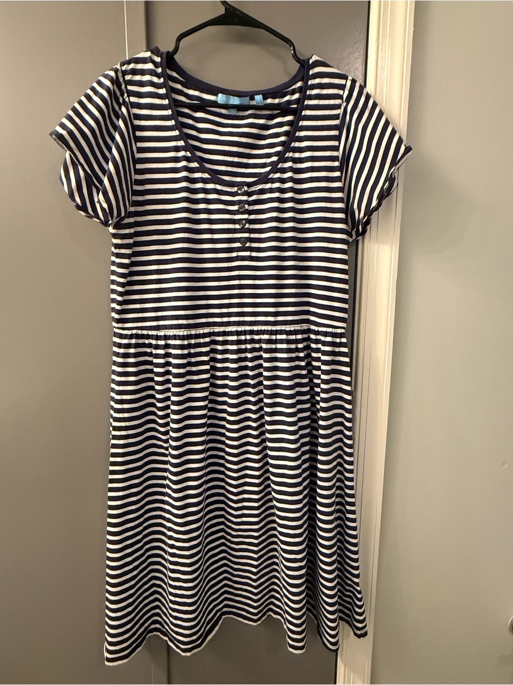 Draper James Navy and White Striped Tee Dress